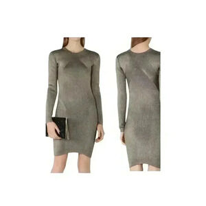 Reiss Kalila Bodycon Jumper Dress Knee Length Jumper Sweater Dress Viscose Wool